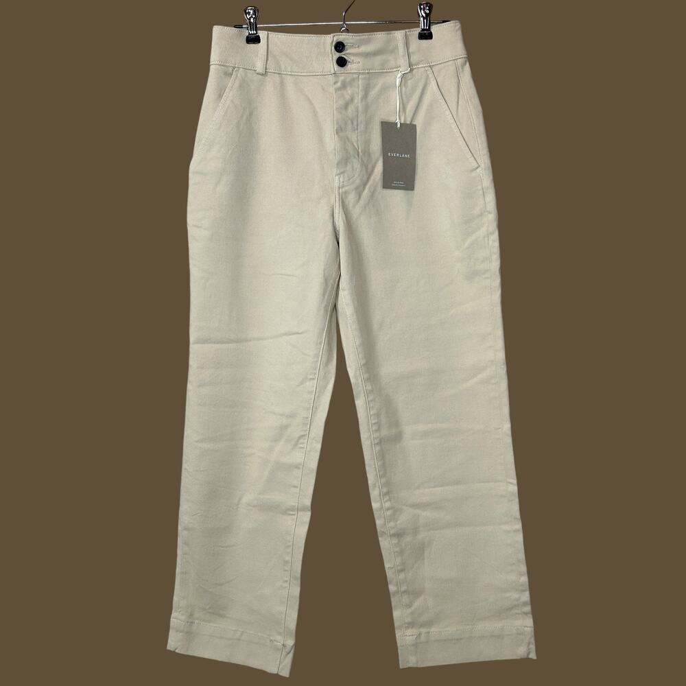 New Everlane The Organic Straight Leg Crop Pants Pumice Stone Women 6 NWT - Picture 2 of 11